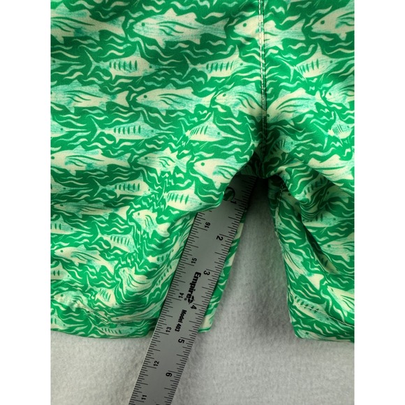 Beach Bros Swim Trunks Shark Print UPF 50+ Surf Casual Green Large - Picture 9 of 9